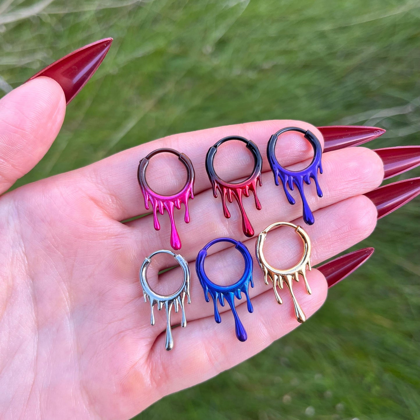 Bleeding Septum Clicker: Stainless Steel Gothic Halloween Nose Ring