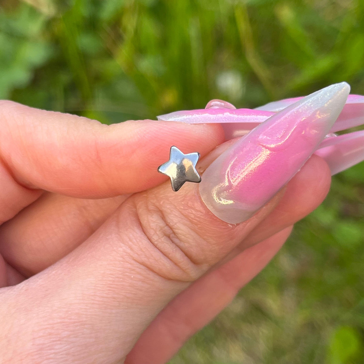 Opal & Star Tongue Barbell | Stainless Steel Tongue Piercing 14G