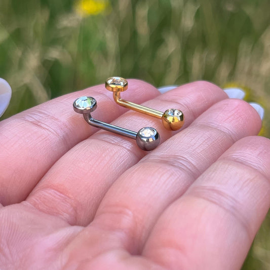 Titanium Christina Piercing: Crystal Gem, Venus Barbell 14G