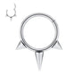 Spiky Septum Piercing, Septum Clicker Nose Ring, Titanium Septum Hoop, Silver Hinged Nose Ring, 16G (1.2mm) 8mm, Spike Gothic Nose Hoop