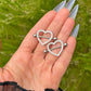 Heart Nipple Barbells, Rhinestones Nipple Piercings, Silver Nipple Bars, Nipple Jewelry, Surgical Steel Body Piercing Jewelry 1.6mm 14g