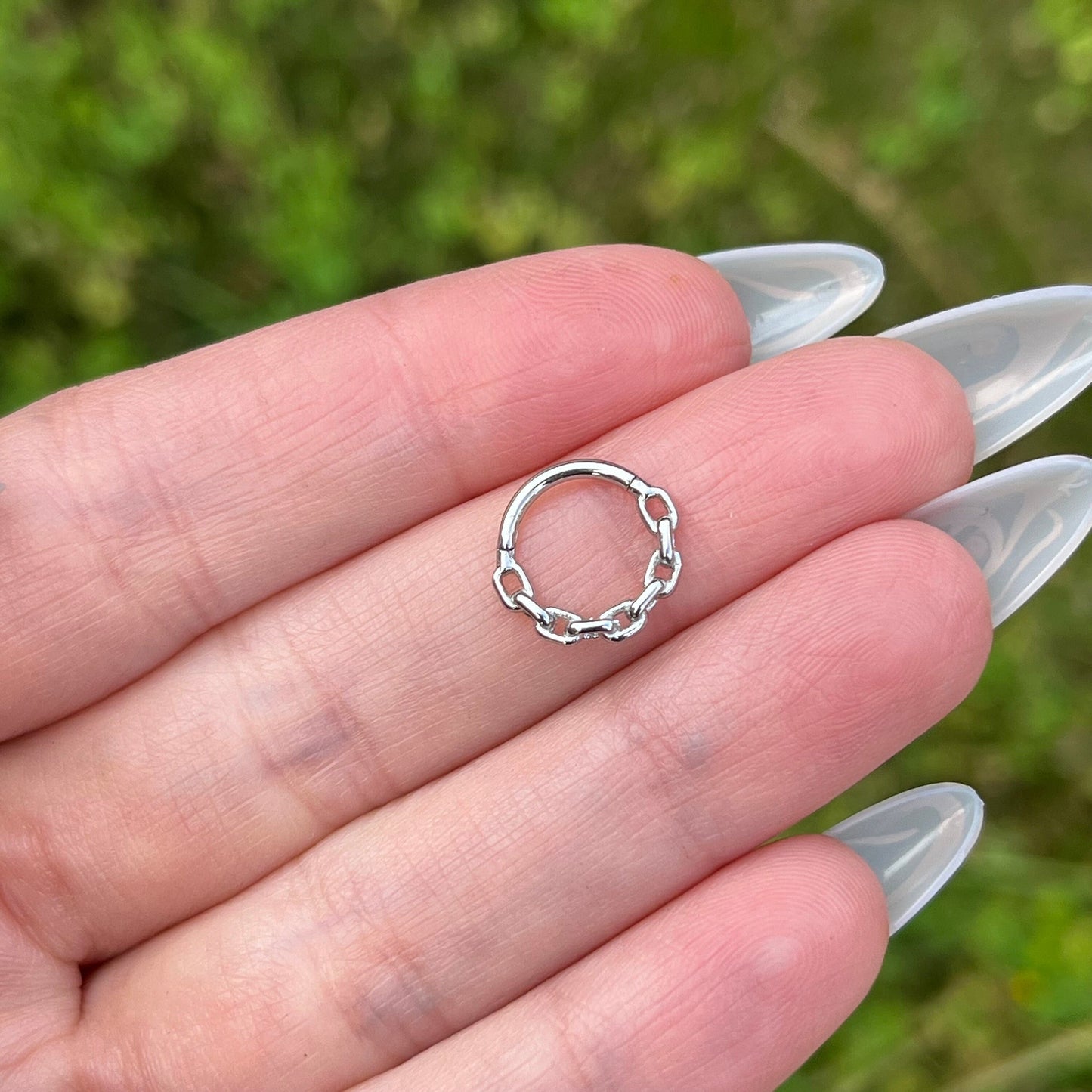 Surgical Steel Septum Clicker: Hinged Nose Ring, 16G 8mm/10mm