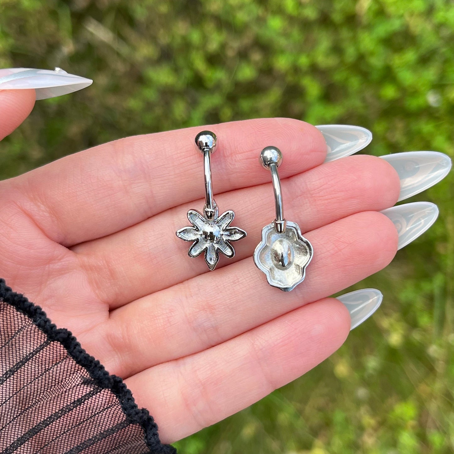 Crystal Belly Button Piercing: Stainless Steel Navel Jewelry, Vintage Style