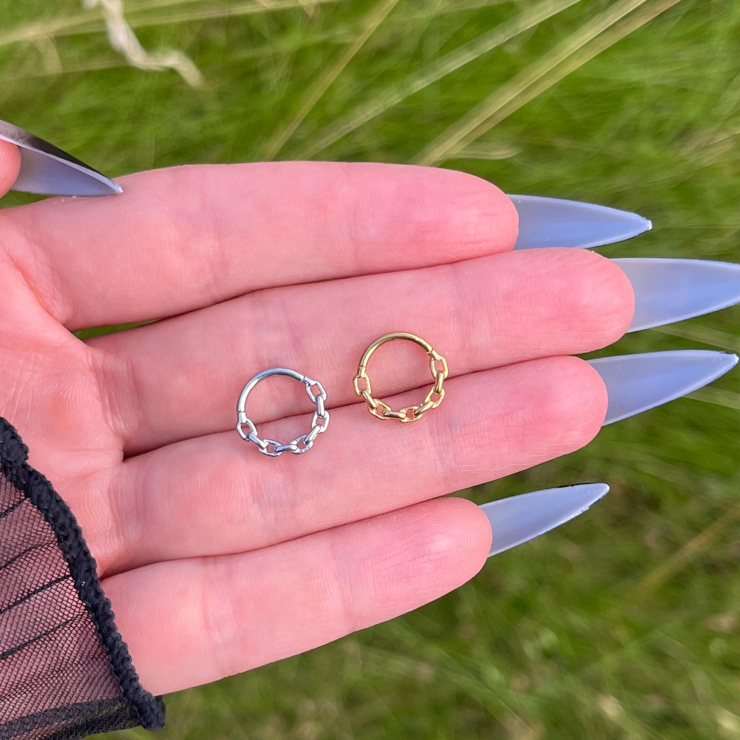 Surgical Steel Septum Clicker: Hinged Nose Ring, 16G 8mm/10mm