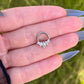 Crystal Gem Septum Clicker: Silver Hinged Nose Ring, 16G 8mm/10mm
