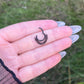 Black Septum Clicker Ring with Dangling Chain: 16G Stainless Steel Nose Hoop