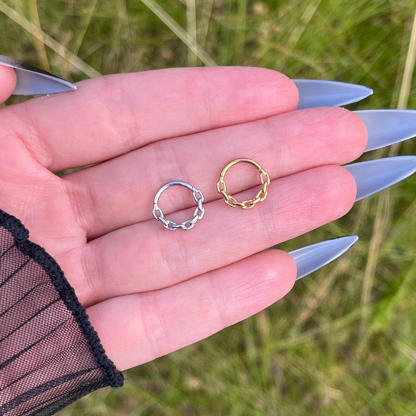 Surgical Steel Septum Clicker: Hinged Nose Ring, 16G 8mm/10mm
