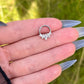 Crystal Gem Septum Clicker: Silver Hinged Nose Ring, 16G 8mm/10mm