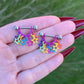 Star Dangle Nipple Barbells:  Stainless Steel Girly Piercing Jewelry