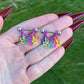 Star Dangle Nipple Barbells:  Stainless Steel Girly Piercing Jewelry