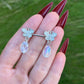 Butterfly Nipple Barbells: Crystal Gems Dangle, Stainles Steel 14G