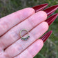 Crystal Septum Clicker: 16G Hinged Nose Ring, Metallic Green