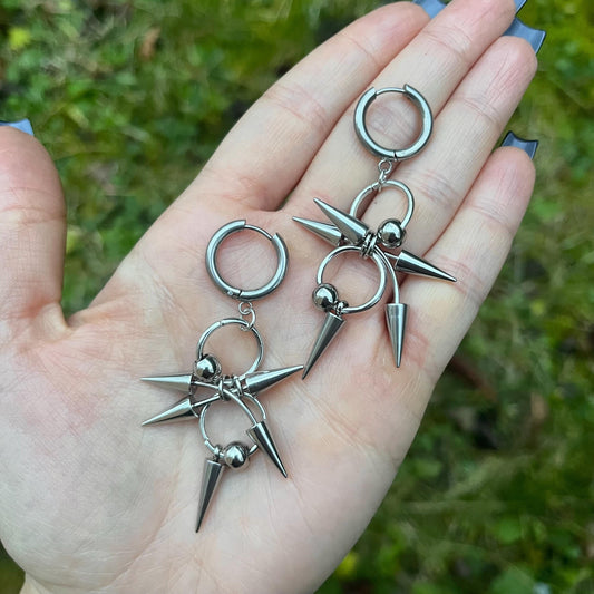 Spike Hoop Earrings: Gothic Grunge Emo Punk Style