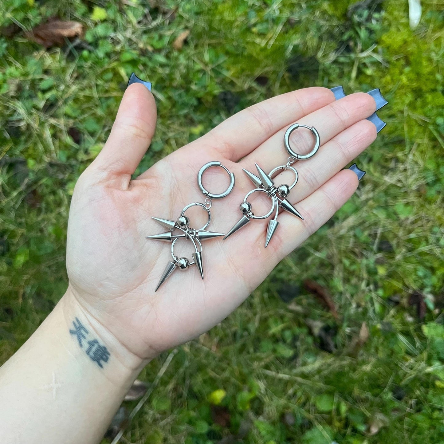 Spike Hoop Earrings: Gothic Grunge Emo Punk Style