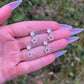 Star Dangle Nipple Barbells: Crystal Gem, Surgical Steel Body Piercing, 14G
