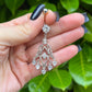 Crystals Dangle Belly Button Piercing: Silver Navel Jewellery