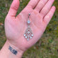 Crystals Dangle Belly Button Piercing: Silver Navel Jewellery
