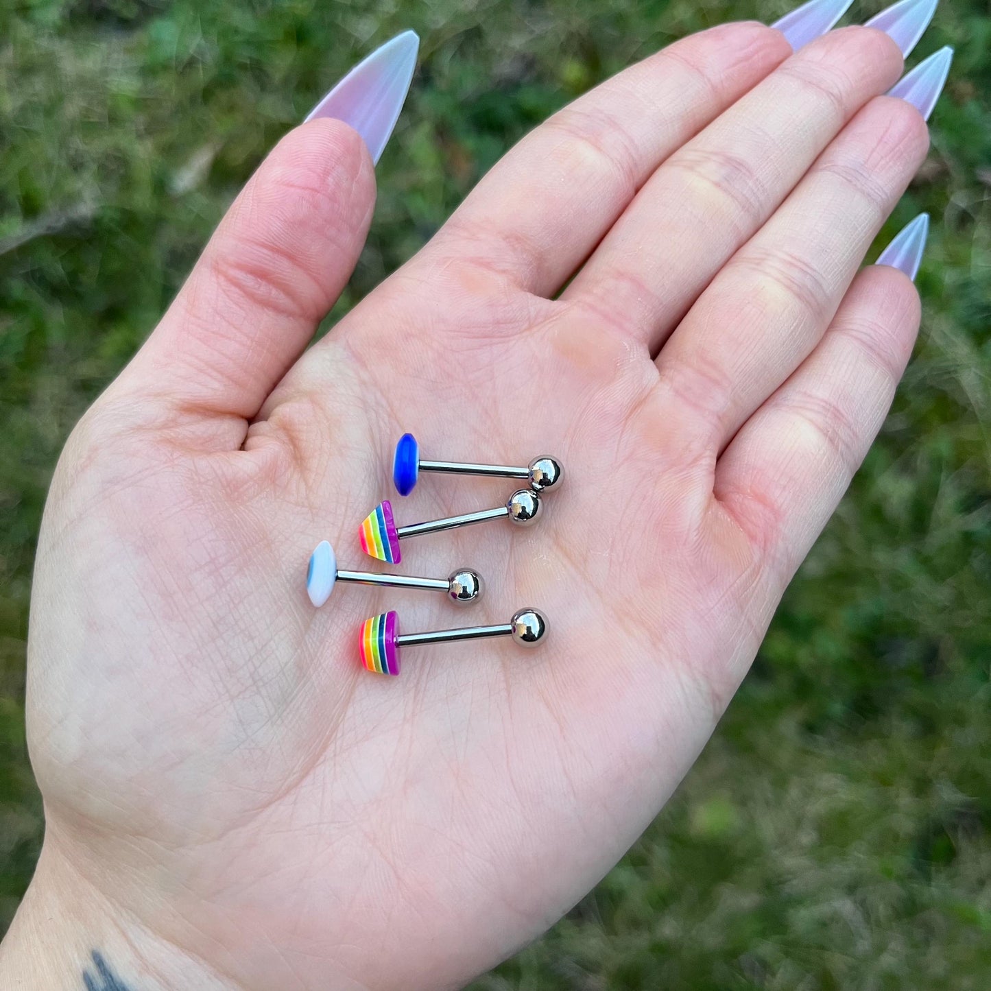 Stainless Steel Tongue Barbell: 14G (1.6mm), 14mm Tongue Ring