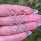 Crystal Septum Clicker: 16G Hinged Stainless Steel Nose Ring 8mm/10mm