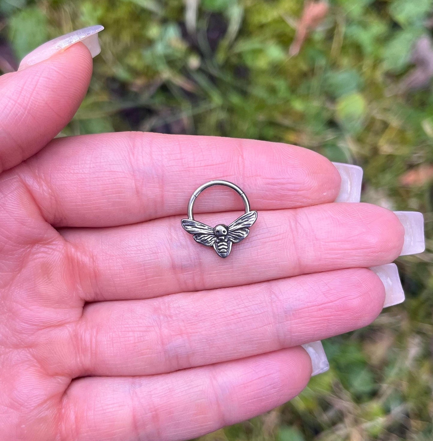 Stainless Steel Septum Clicker: Gothic Emo Punk Nose Ring 16G 10mm
