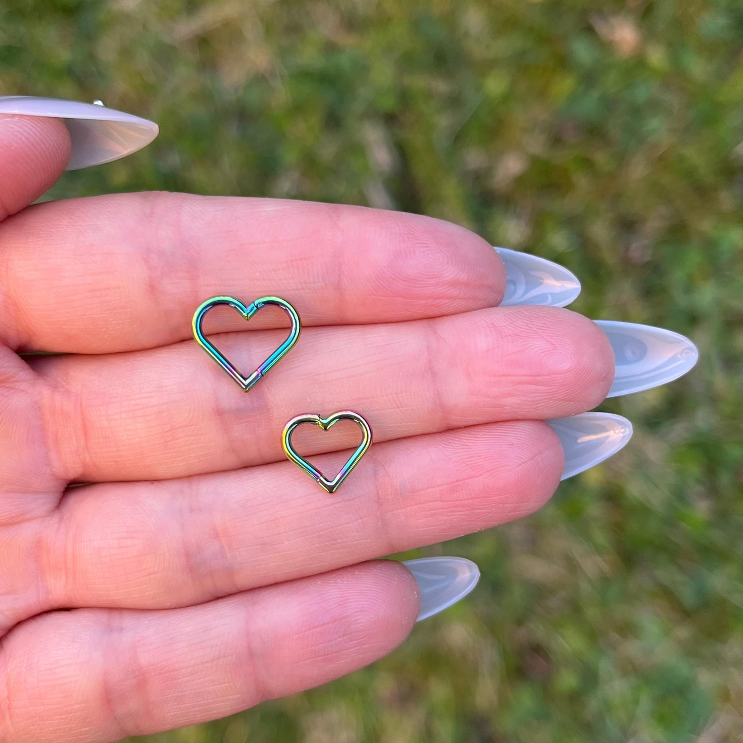 Hinged Heart Daith Piercing: 16G Stainless Steel Helix Ring