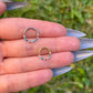 Multi Colour Crystal Septum Ring: Titanium Hinged Clicker, 16G 8mm/10mm