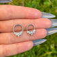 Crystal Gem Septum Clicker: Silver Hinged Nose Ring, 16G 8mm/10mm