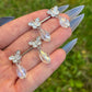 Butterfly Nipple Barbells: Crystal Gems Dangle, Stainles Steel 14G