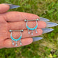 Beaded Nipple Barbells: Blue Crystal & Surgical Steel Piercing Jewellery, 14G 14mm