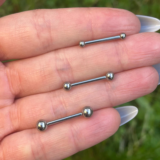 Titanium Bridge Barbell Piercing: Gothic Punk Style, (14G/1.6mm)