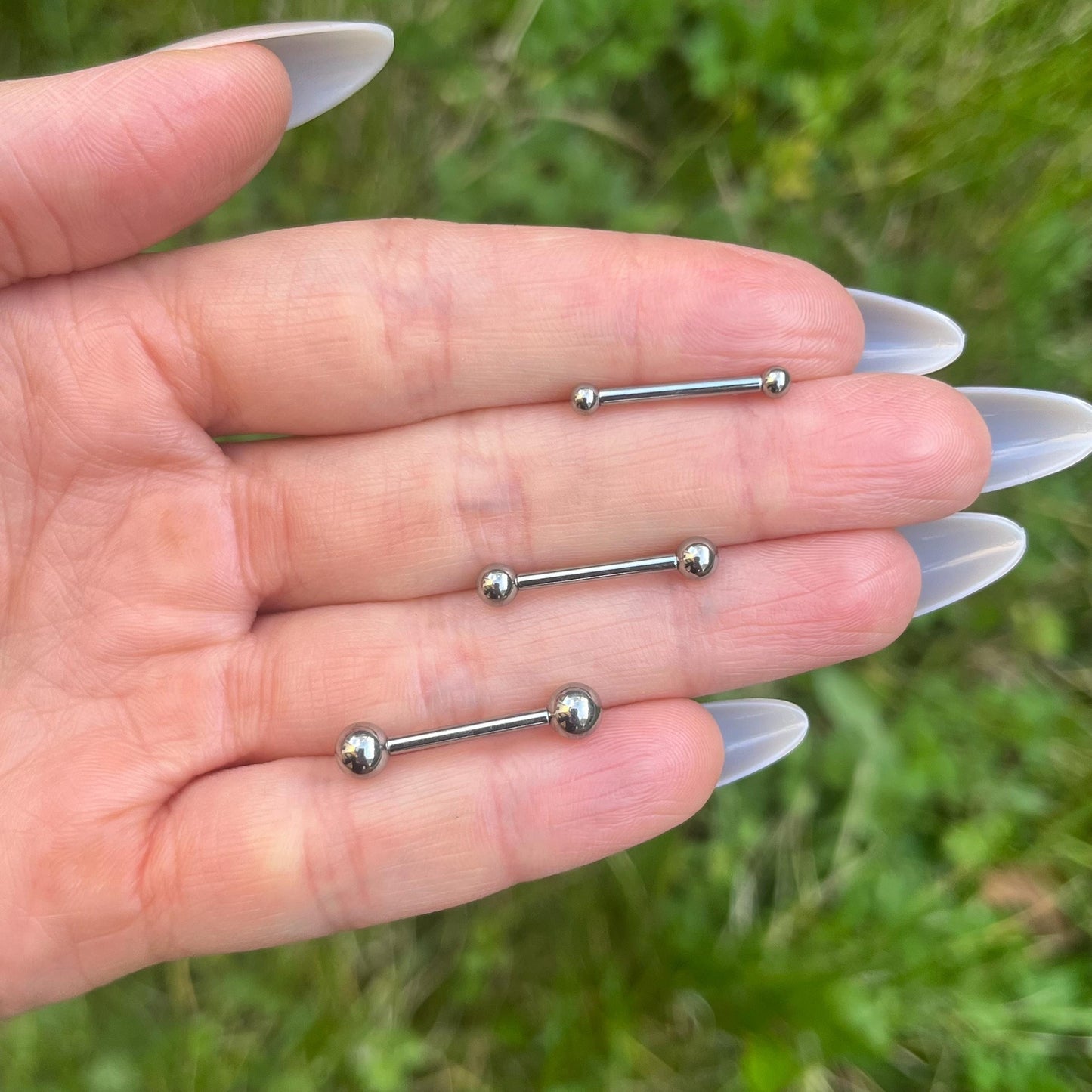 Titanium Bridge Barbell Piercing: Gothic Punk Style, (14G/1.6mm)