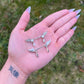 Crystal Wing Nipple Barbells: Stainless Steel Body Piercing Jewellery, 14G 16mm