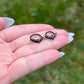 Black Septum Ring: Crystal Hinged 16G Septum Clicker, 8mm/10mm