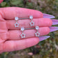 Star Dangle Nipple Barbells: Crystal Gem, Surgical Steel Body Piercing, 14G