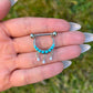 Beaded Nipple Barbells: Blue Crystal & Surgical Steel Piercing Jewellery, 14G 14mm