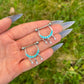 Beaded Nipple Barbells: Blue Crystal & Surgical Steel Piercing Jewellery, 14G 14mm