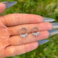 Crystal Gem Septum Clicker: Silver Hinged Nose Ring, 16G 8mm/10mm