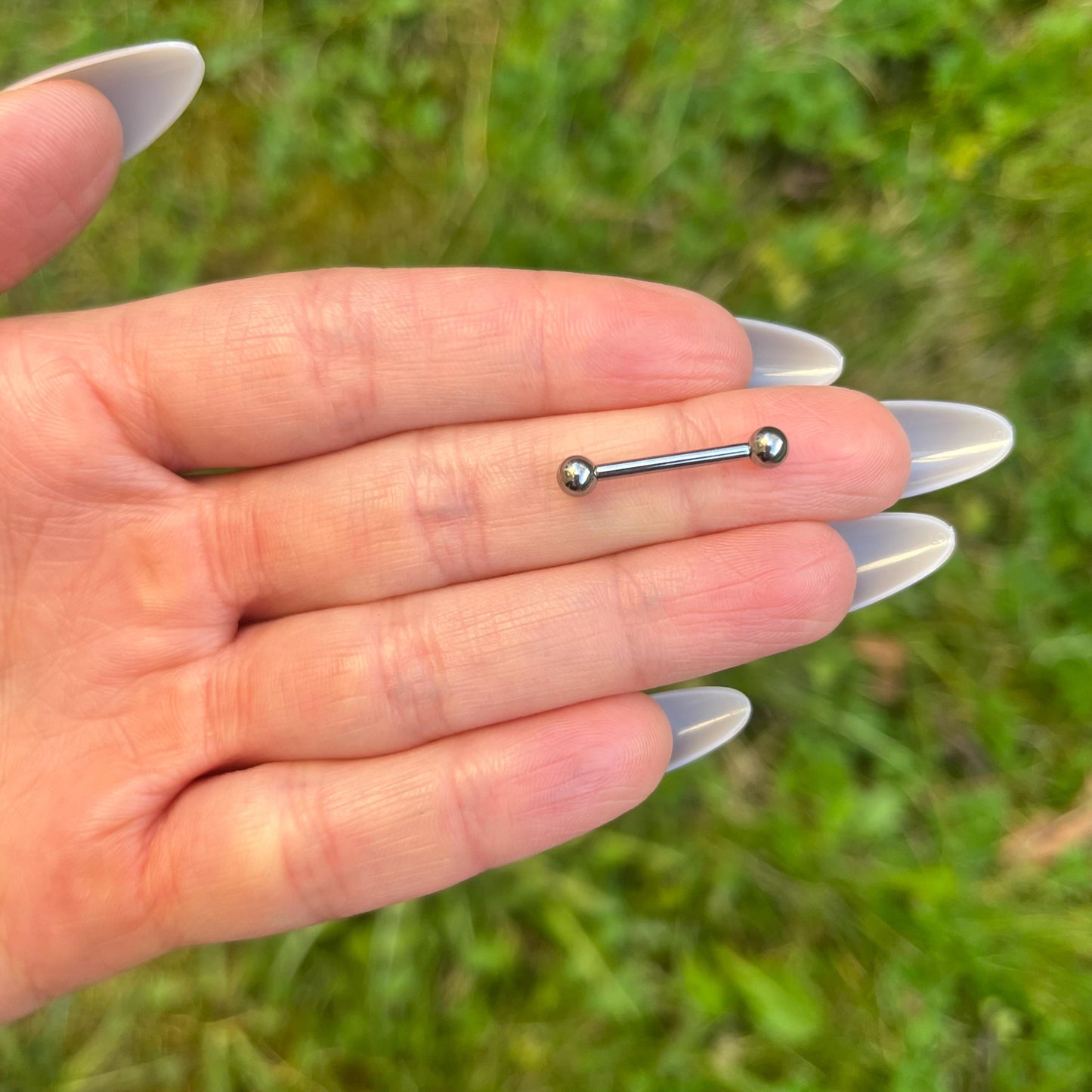 Titanium Bridge Barbell Piercing: Gothic Punk Style, (14G/1.6mm)