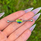Rainbow Heart Industrial Barbell Piercing: Stainless Steel Ear Jewellery, 14G 38mm, LGBTQ+