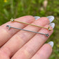 Moon and Star Industrial Barbell Piercing, Cubic Zirconia, Surgical Steel