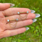 Crystal Gem Titanium Nipple Barbells: Dangling Chain Nipple Piercing, 14G 12/14mm
