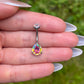 Crystal Belly Button Piercing: Titanium Navel Bar, 10mm