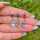 Crystal Belly Button Piercing: Titanium Navel Bar, 10mm