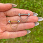 Crystal Gem Titanium Nipple Barbells: Dangling Chain Nipple Piercing, 14G 12/14mm