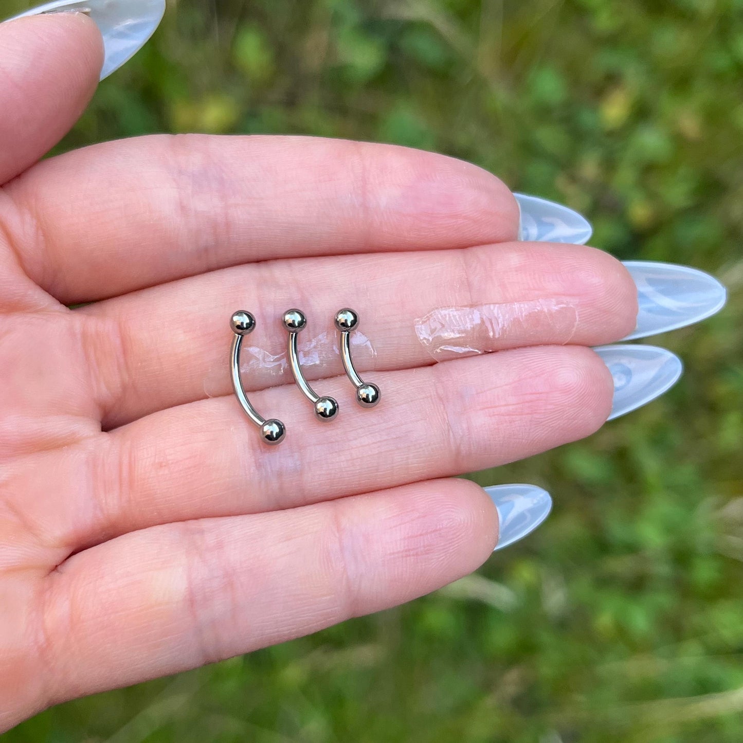 Titanium Eyebrow Barbell Piercing: Gothic Punk Style, 16G 6mm/8mm/10mm