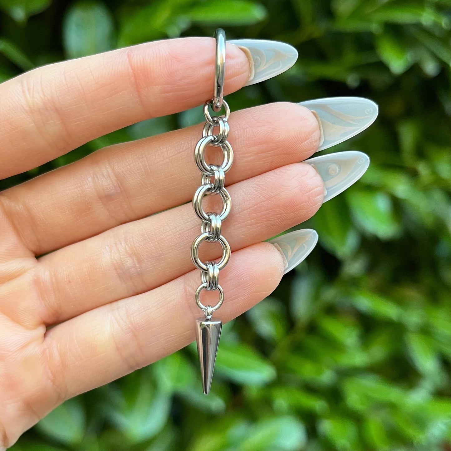 Stainless Steel Spike Hoop Earrings: Gothic Grunge Punk Dangle Jewelry