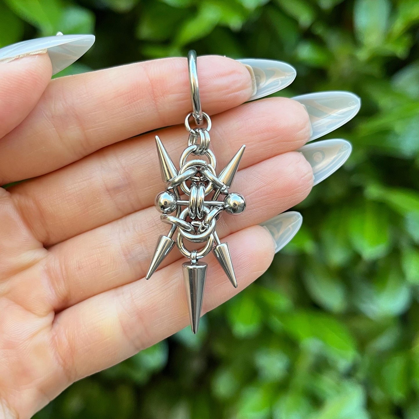 Spike Hoop Dangle Earrings: Stainless Steel Gothic Punk Charm Jewellery