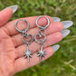 Spiky Heart & Star Hoop Earrings: Stainless Steel Gothic Grunge