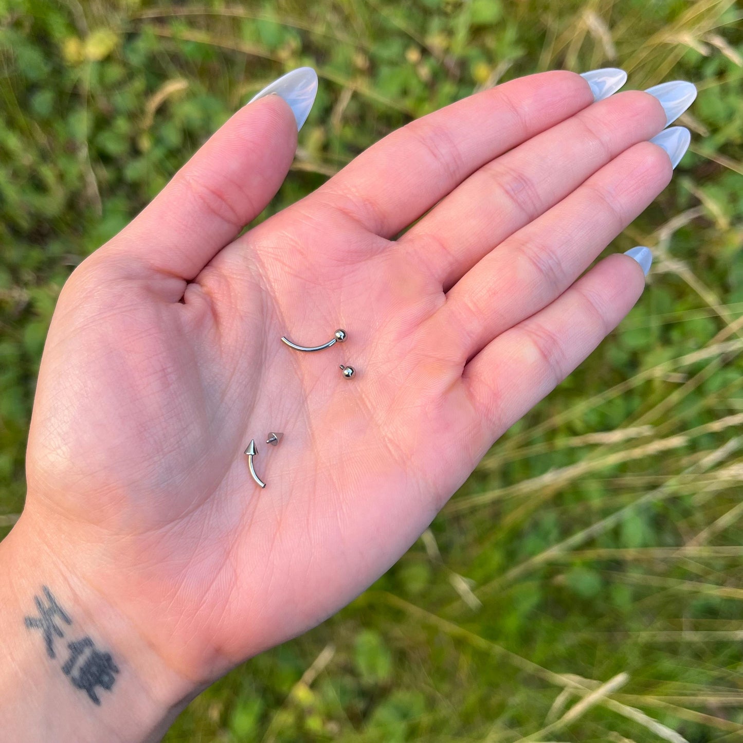 Titanium Eyebrow Barbell Piercing: Gothic Punk Style, 16G 6mm/8mm/10mm