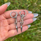 Spike Charm Hoop Earrings: Stainless Steel Gothic Dangle, Infinity Symbol